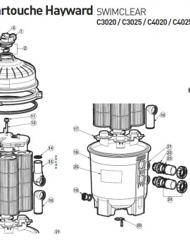 Coude de sortie pour filtre à cartouche SWIMCLEAR C3020 C3025 C4020 C4025 C5020 C5025 - Num14