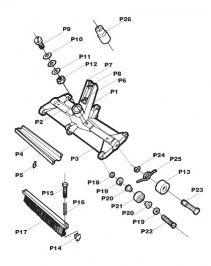 Ecrou de fixation petite roue pour balai manuel FAIRLOCKS - Num P18