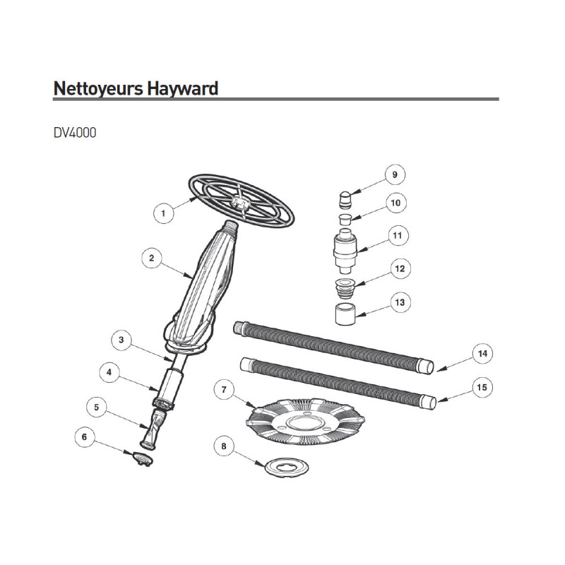 Bague de retenue pour nettoyeur DV4  pièce détachée Nettoyeur DV4000  HAYWARD