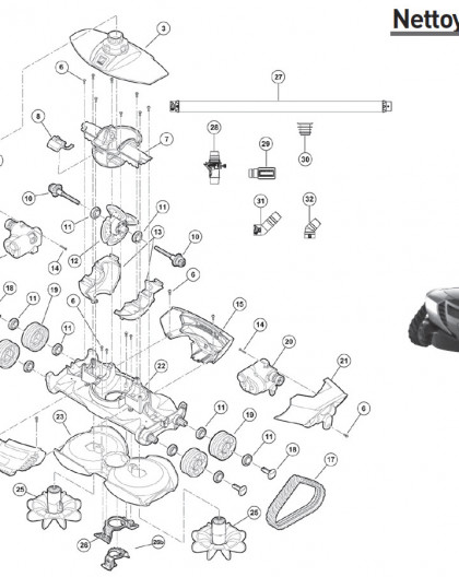 Assemblage moteur pour robot MX17 - Num12