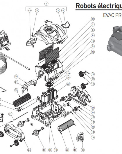 Capot complet evac pro pour robot EVAC PRO et SHARKVAC XL - Num1