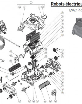 Ensemble palier moteur pour robot EVAC PRO et SHARKVAC XL - Num37