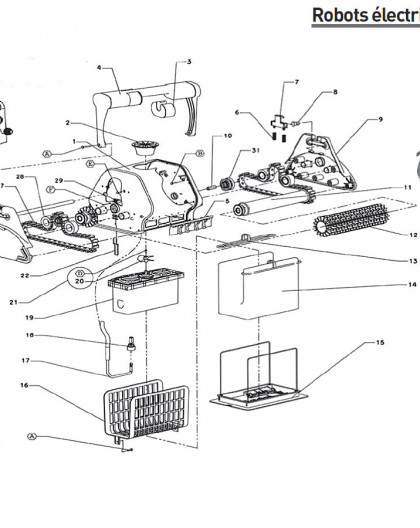 Roulement de roue pour robot DOLPHIN 2001 - Num11