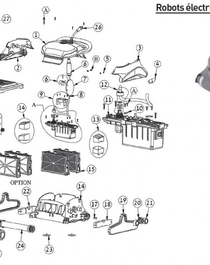 Flotteur + logement gauche pour robot ZENIT 10 - Num13