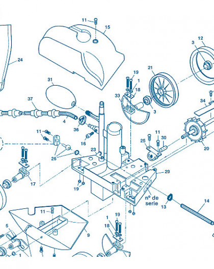 Polaris 180 - Num 7 - Vis attache ressort - capot roue dentelée