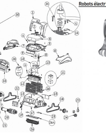 Panneau latéral gauche pour robot ZENIT 30 - Num7