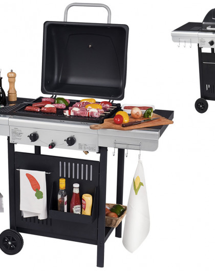 Barbecue Gaz et Plancha 2 feux 5kw