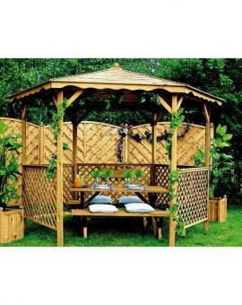 Tonnelle de jardin bois octogonale pavillon KIC35