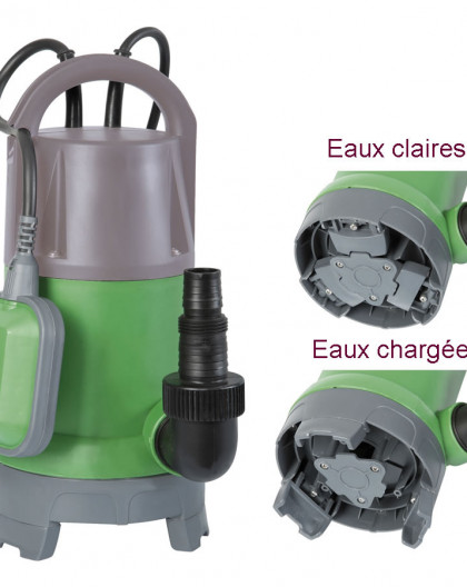 Pompe vide-cave eaux mixtes 750W avec interrupteur flotteur