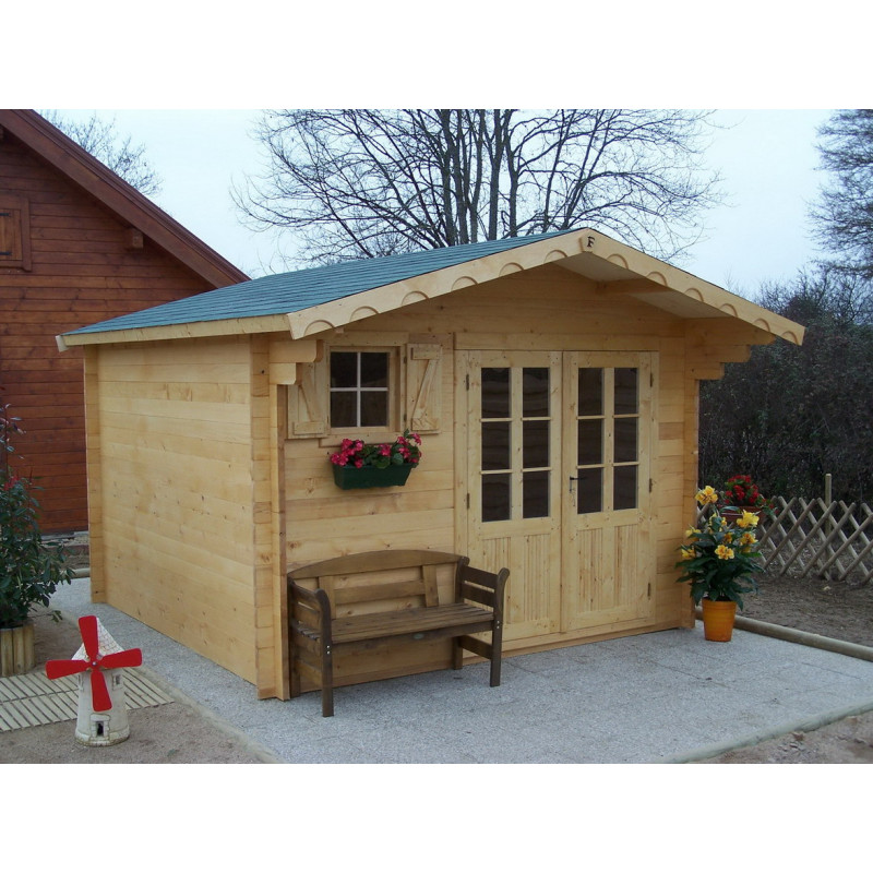 Abri de jardin en bois 10.33m2 et 3.5x3.5m