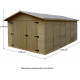 Garage Bois Panneaux 16mm EDEN de 13.2 m2 de 2.8x4.8m Option Montage a domicile possible