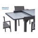 Table Modulo grise 135-270cm 6 à 10 places
