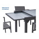 Table Modulo noire 135-270cm 6 à 10 places