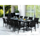 Ensemble Modulo 10 Table + 10 fauteuils Noir