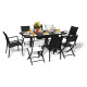 Ensemble Modulo 8 Table + 4 fauteuils Noir + 4 chaises Noir