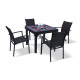 Ensemble Modulo 4 Table + 4 fauteuils Noir