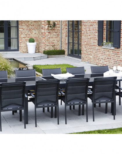 Salon de jardin Modulo 8-12 Noir 12 pers.