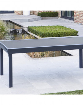 Table de jardin Modulo Noire 8-12 pers. 72x100x200/extensible 320cm