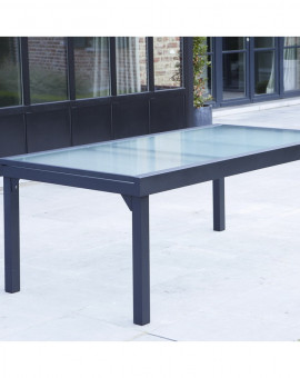 Table de jardin Modulo Grise 8-12 pers. 72x100x200/extensible 320cm