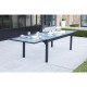 Table de jardin Modulo Grise 8-12 pers. 72x100x200/extensible 320cm