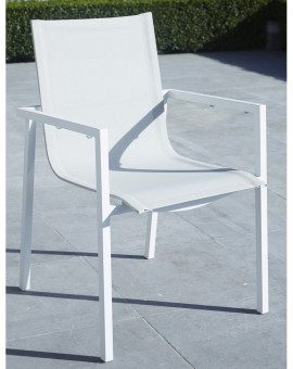 Fauteuil de jardin WhiteStar Blanc et gris H86 x P57 x L61cm