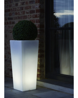 Pot de fleur LED Luminaux 45x45 Rectangulaire haut blanc