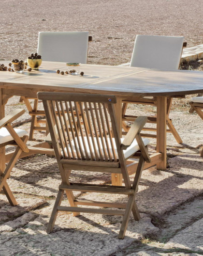Achat Vente Salon De Jardin Bois Teck Table Ext 180 240cm 8