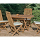 Salon de jardin Bois TECK Table 140cm + 4 chaises