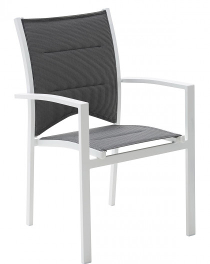 Fauteuil de jardin fauteuil à manger Modulo 1 place(s) Blanc - Gris Perle