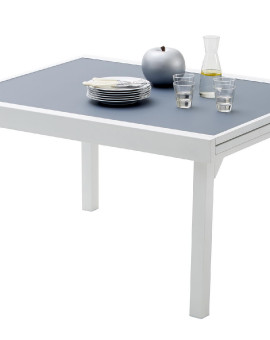 Table de jardin Modulo 6 à 10 place(s) Blanc - Gris Perle