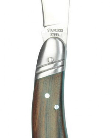 Couteau à greffer inox poli avec cran de sécurité