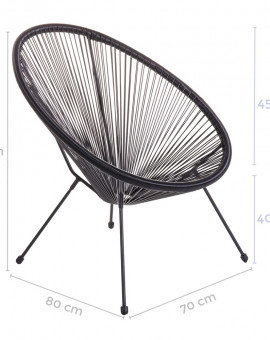 Fauteuil Acapulco Rotin PE 70x80x84