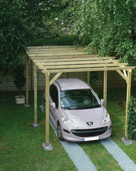 Carport bois clair MARANELLO