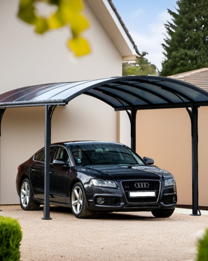 Carport ALUMINIUM toit 1/2 rond garantie 10 ans