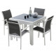 Ensemble table et chaises-fauteuils Modulo 4 place(s) Blanc - Gris Perle