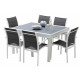 Ensemble table et chaises-fauteuils Modulo 6 place(s) Blanc - Gris Perle