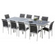 Ensemble table et chaises-fauteuils Modulo 6 à 10 place(s) Blanc - Gris Perle