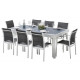 Ensemble table et chaises-fauteuils Modulo 8 place(s) Blanc - Gris Perle