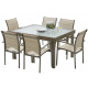 Ensemble table et chaises-fauteuils Modulo 6 place(s) Taupe