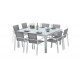 Ensemble table et chaises-fauteuils White Star 8 place(s) Blanc Gris