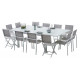 Ensemble table et chaises-fauteuils White Star 8 à 12 place(s) Blanc Gris