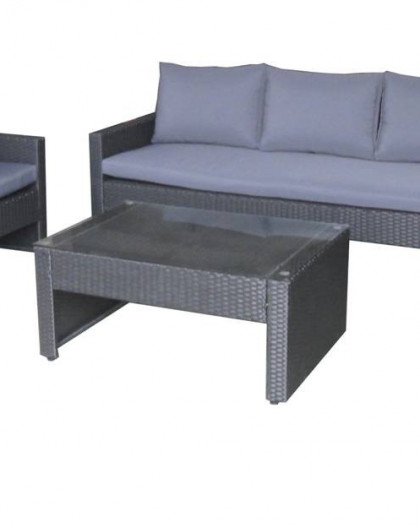 Salon de jardin Sofa 6 place(s) Noir Anthracite