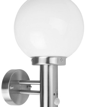 APPLIQUE BOULE INOX 60W AVEC DETECTEUR