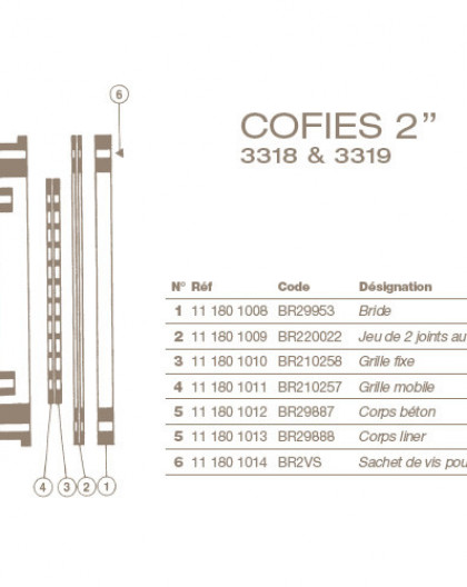 Grille Mobile Refoulement COFIES 3318 et 3319, 2, BR210257