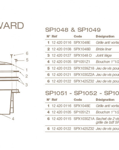 Joint Liège Bonde de Fond HAYWARD SP1048 et SP1049