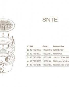 Jeu de Vis Inox (x12) pour Bonde de Fond SNTE Liner