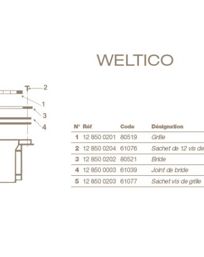 Jeu de Vis pour Grille Bonde de Fond WELTICO