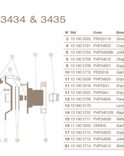 Corps dOptique pour Projecteur COFIES 100W