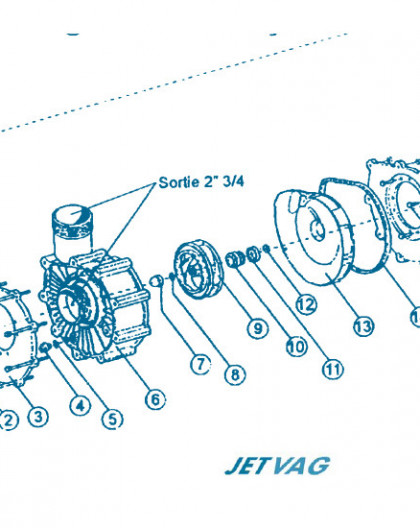 Nage à Contre courant - Moteur partie Avant - Num 9 - Turbine 2 3CV pour pompe 175M