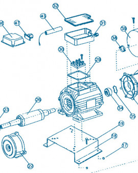 Nage à Contre courant - Moteur Partie Arrière - Num 26 - Arbre et rotor pompe 4CV tri